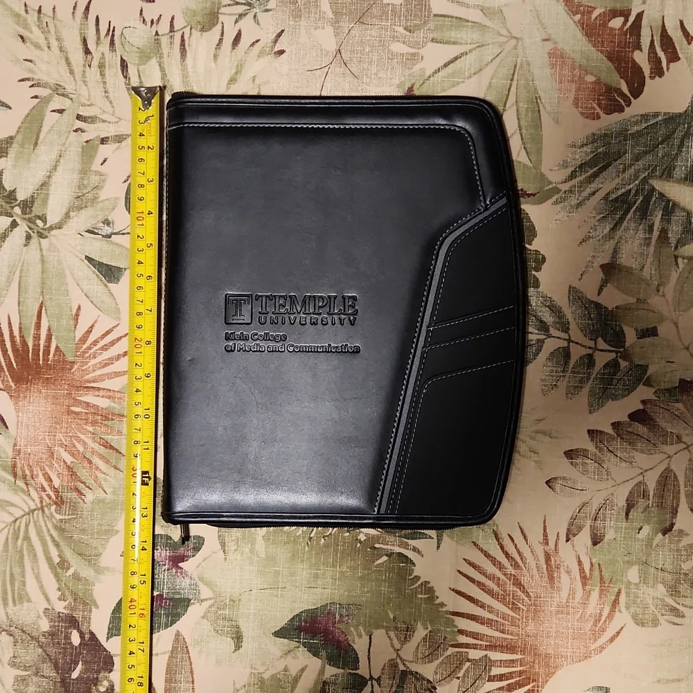 Leeds Temple University Zippered Padfolio Black DuraHyde Embossed